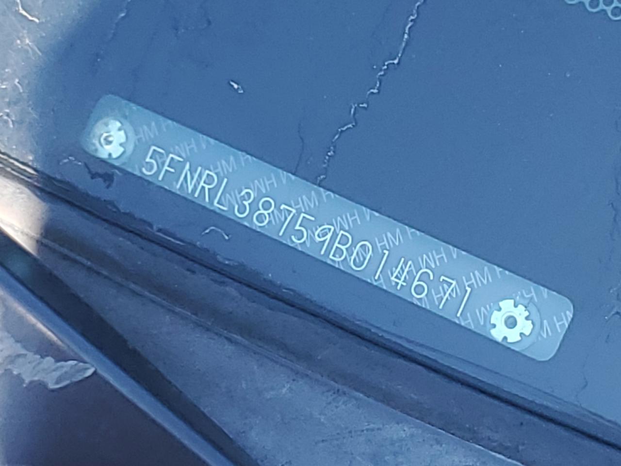 5FNRL38759B014671 2009 Honda Odyssey Exl