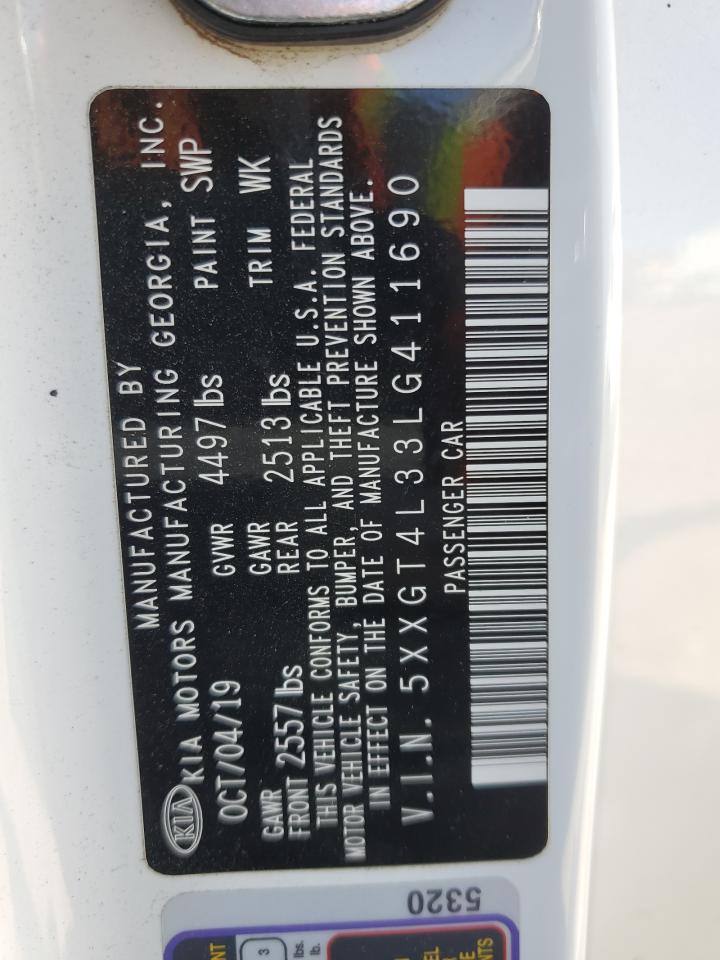 5XXGT4L33LG411690 2020 Kia Optima Lx