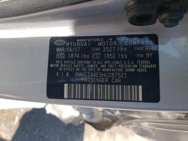 2017 Hyundai Accent Se VIN: KMHCT4AE5HU287521 Lot: 56499344