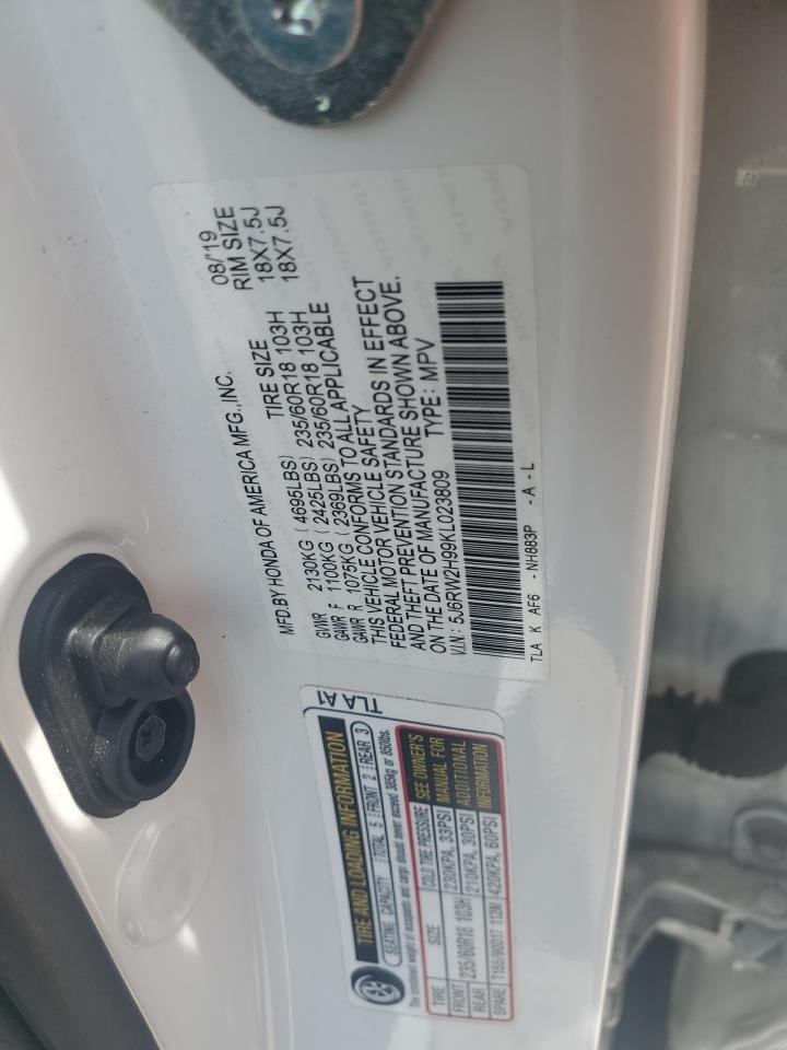 5J6RW2H99KL023809 2019 Honda Cr-V Touring