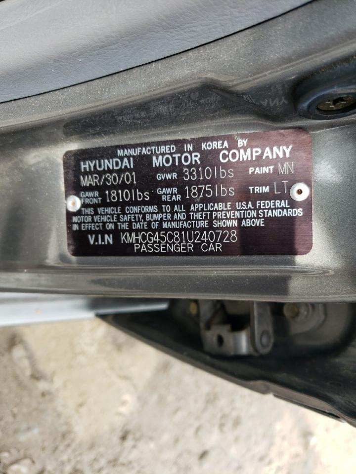 KMHCG45C81U240728 2001 Hyundai Accent Gl