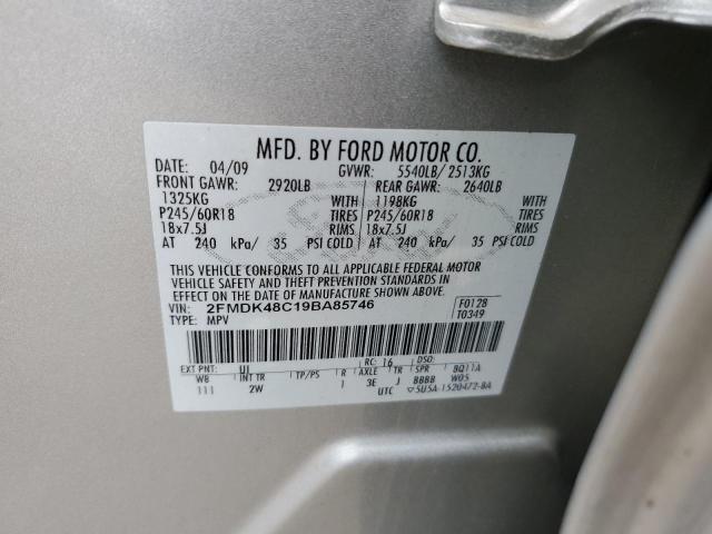 2009 Ford Edge Sel VIN: 2FMDK48C19BA85746 Lot: 54139724