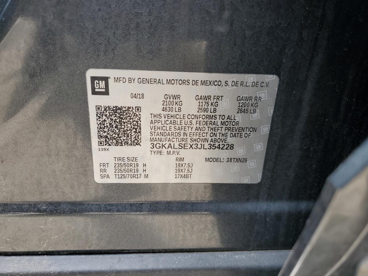 3GKALSEX3JL354228 2018 GMC Terrain Denali