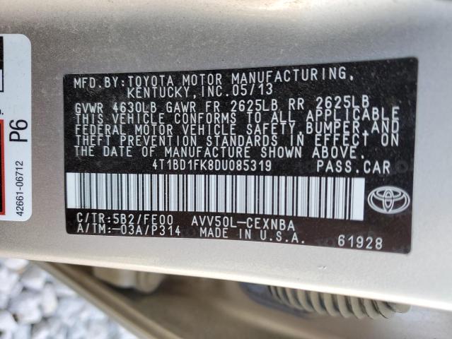 VIN 4T1BD1FK8DU085319 2013 Toyota Camry, Hybrid no.12