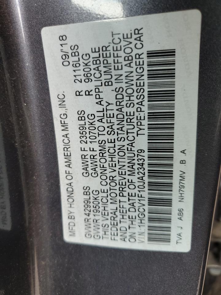 1HGCV1F10JA234379 2018 Honda Accord Lx