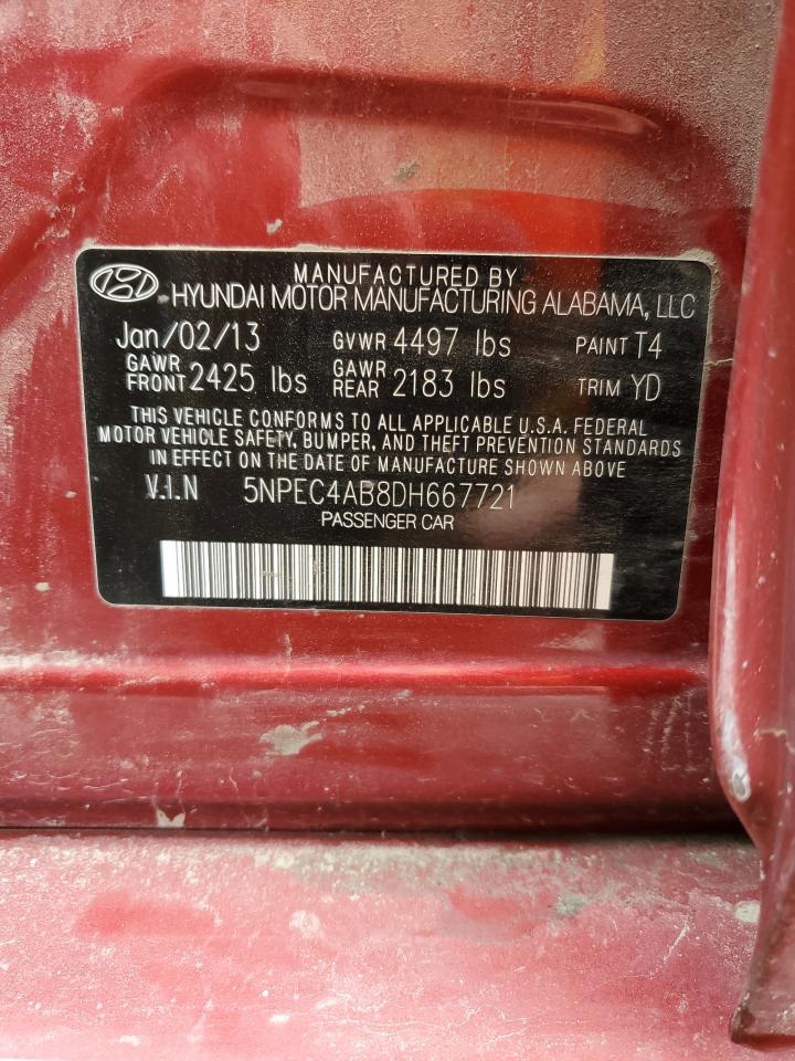 5NPEC4AB8DH667721 2013 Hyundai Sonata Se