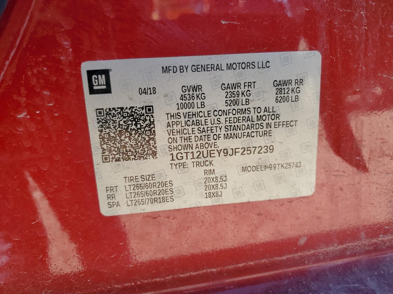 1GT12UEY9JF257239 2018 GMC Sierra K2500 Denali