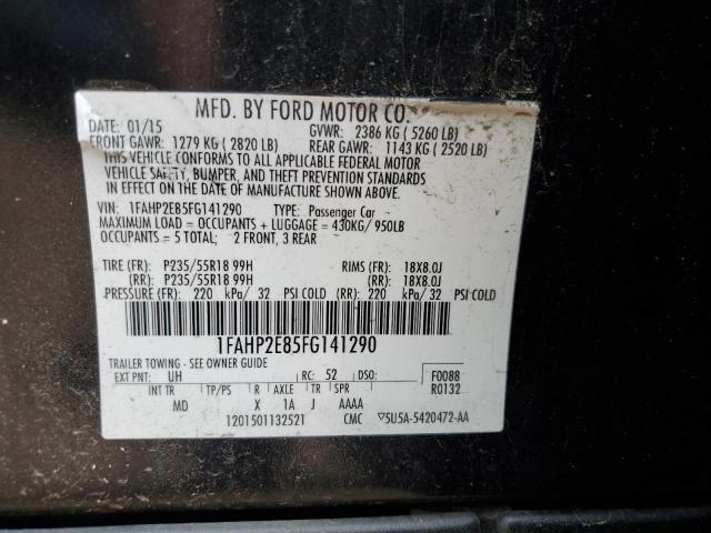 2015 Ford Taurus Sel VIN: 1FAHP2E85FG141290 Lot: 53475254