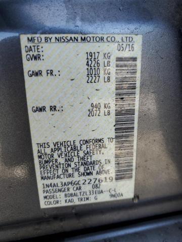 2016 Nissan Altima 2.5 VIN: 1N4AL3AP6GC227619 Lot: 54511154