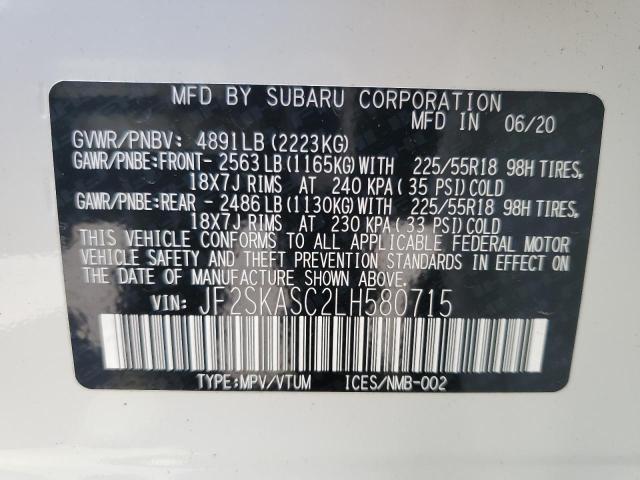2020 Subaru Forester Limited VIN: JF2SKASC2LH580715 Lot: 56815924