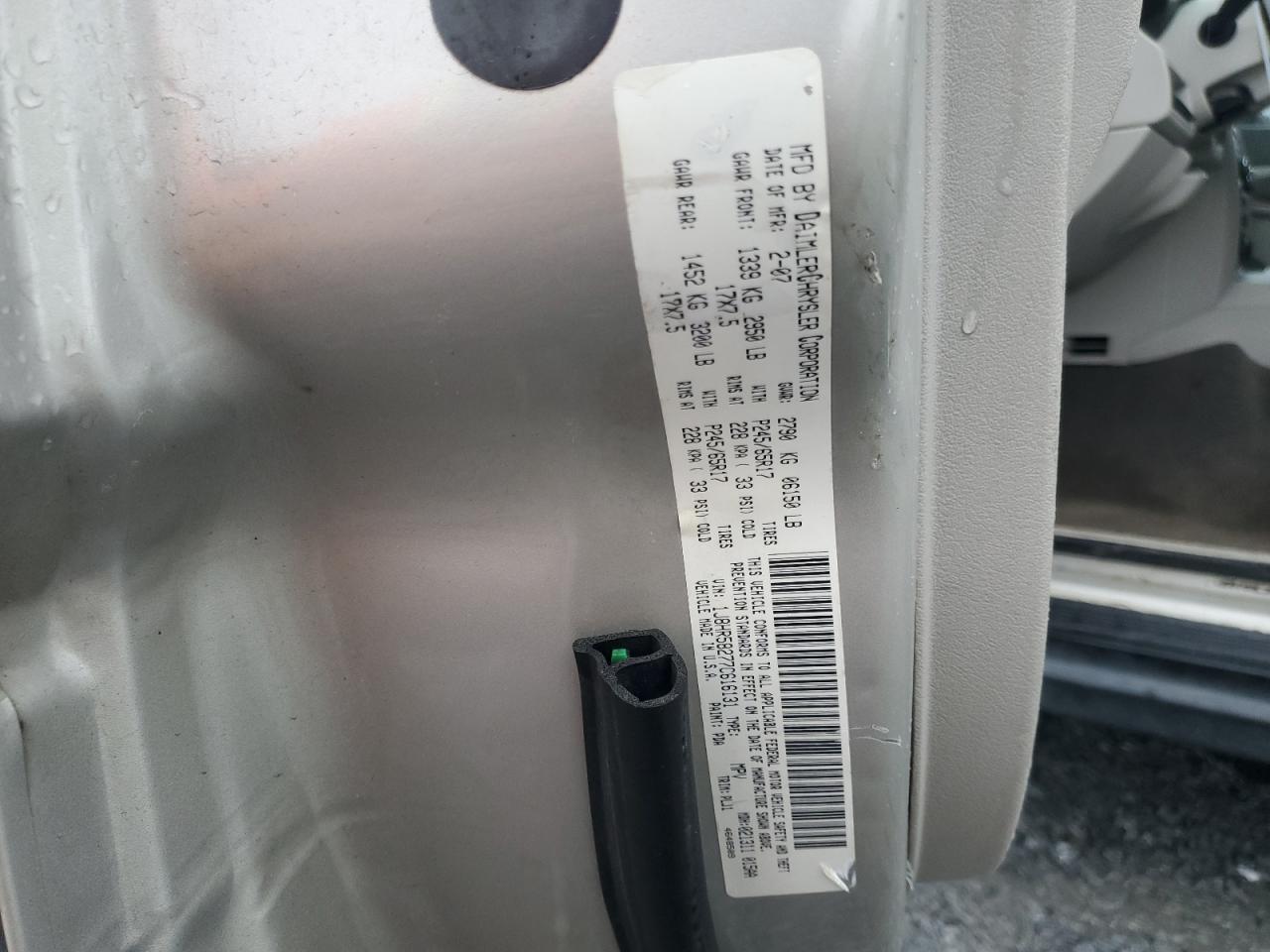 1J8HR58277C616131 2007 Jeep Grand Cherokee Limited