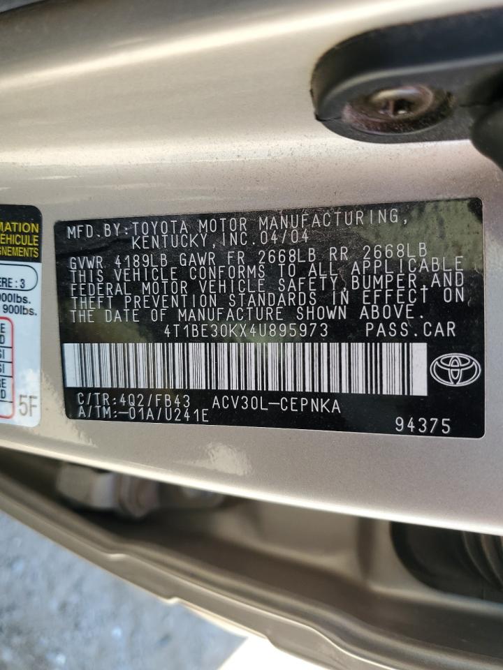 4T1BE30KX4U895973 2004 Toyota Camry Le