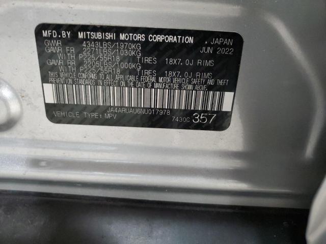 2022 Mitsubishi Outlander Sport Es VIN: JA4ARUAU6NU017978 Lot: 56580514