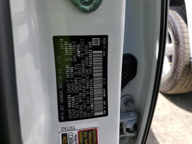 2019 HONDA CLARITY JHMZC5F16KC007224