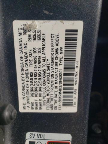 2013 Honda Cr-V Lx VIN: 2HKRM4H37DH638501 Lot: 52936034