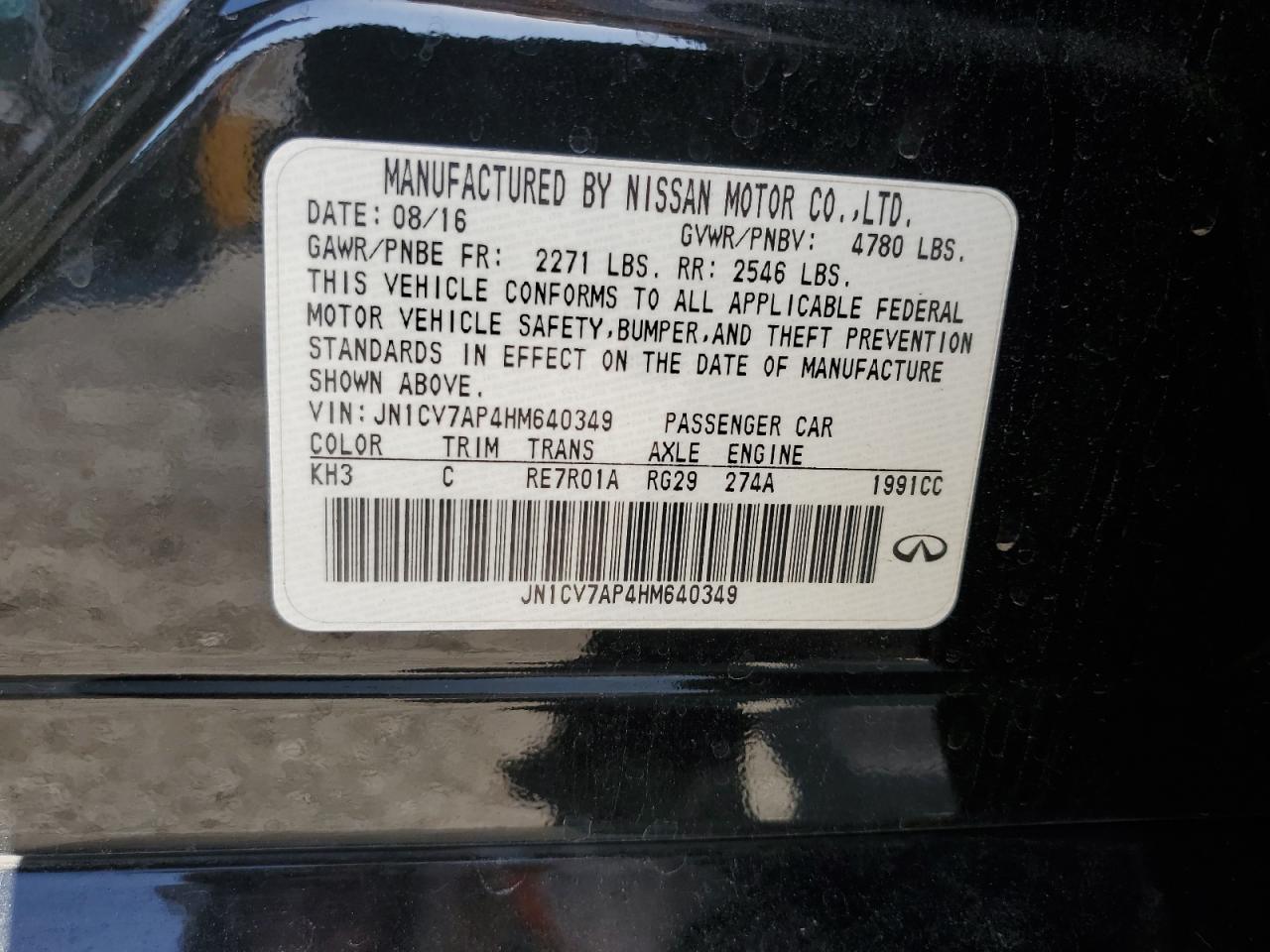 JN1CV7AP4HM640349 2017 Infiniti Q50 Base