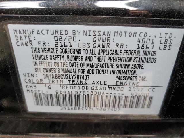 2020 Nissan Sentra Sv VIN: 3N1AB8CV2LY287407 Lot: 53112704