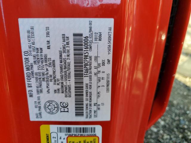 2019 Ford Mustang Gt VIN: 1FA6P8CF9K5160006 Lot: 51302224