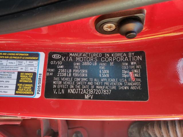 2011 Kia Soul + VIN: KNDJT2A21B7207837 Lot: 55836094