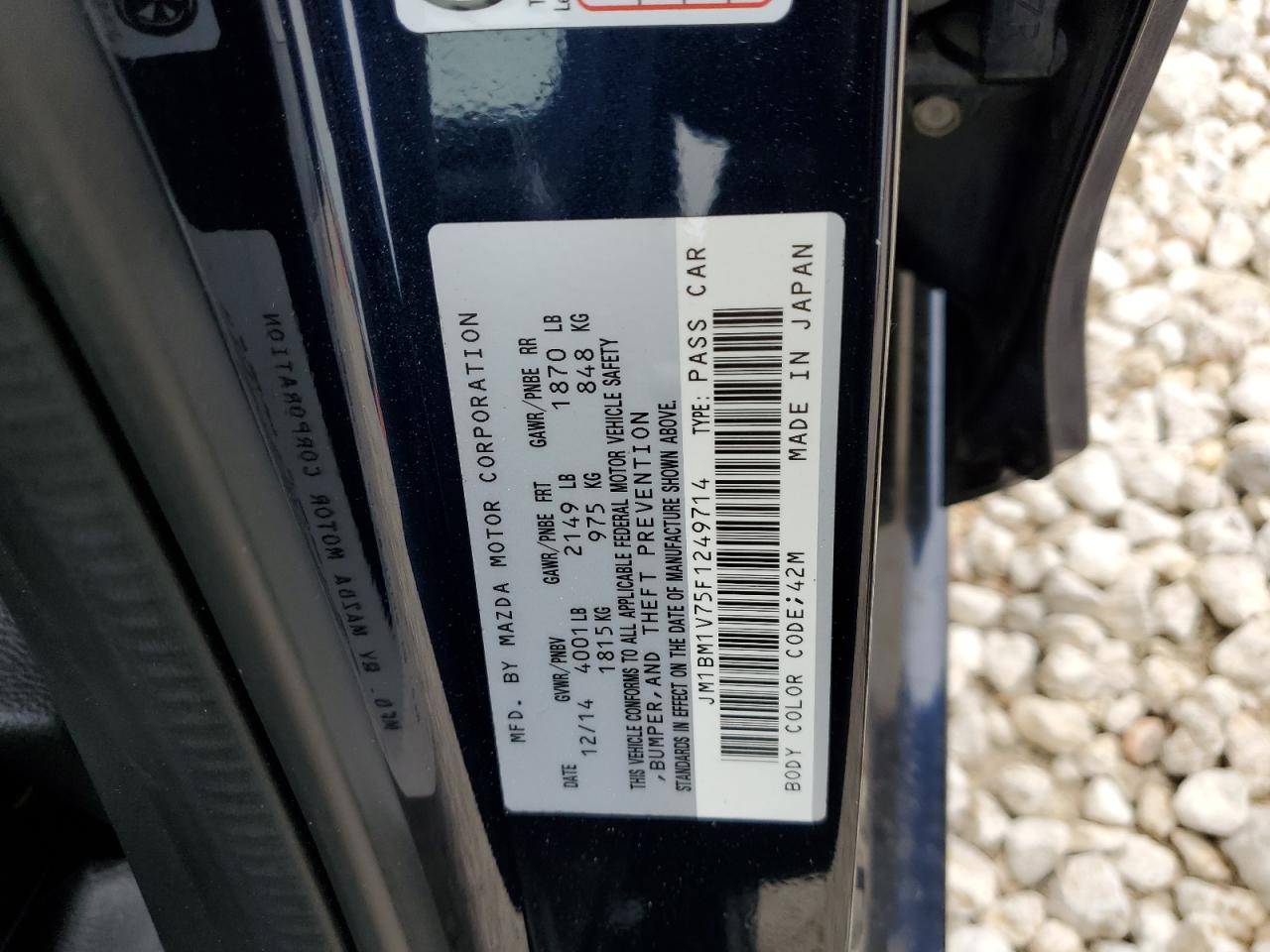 JM1BM1V75F1249714 2015 Mazda 3 Touring