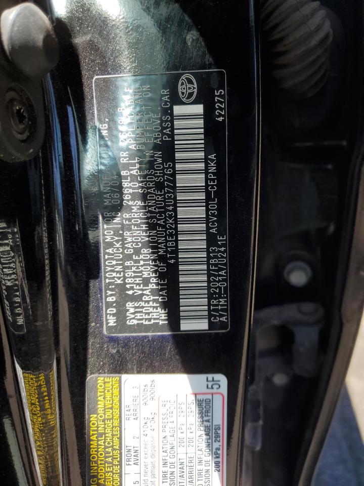 4T1BE32K34U377765 2004 Toyota Camry Le