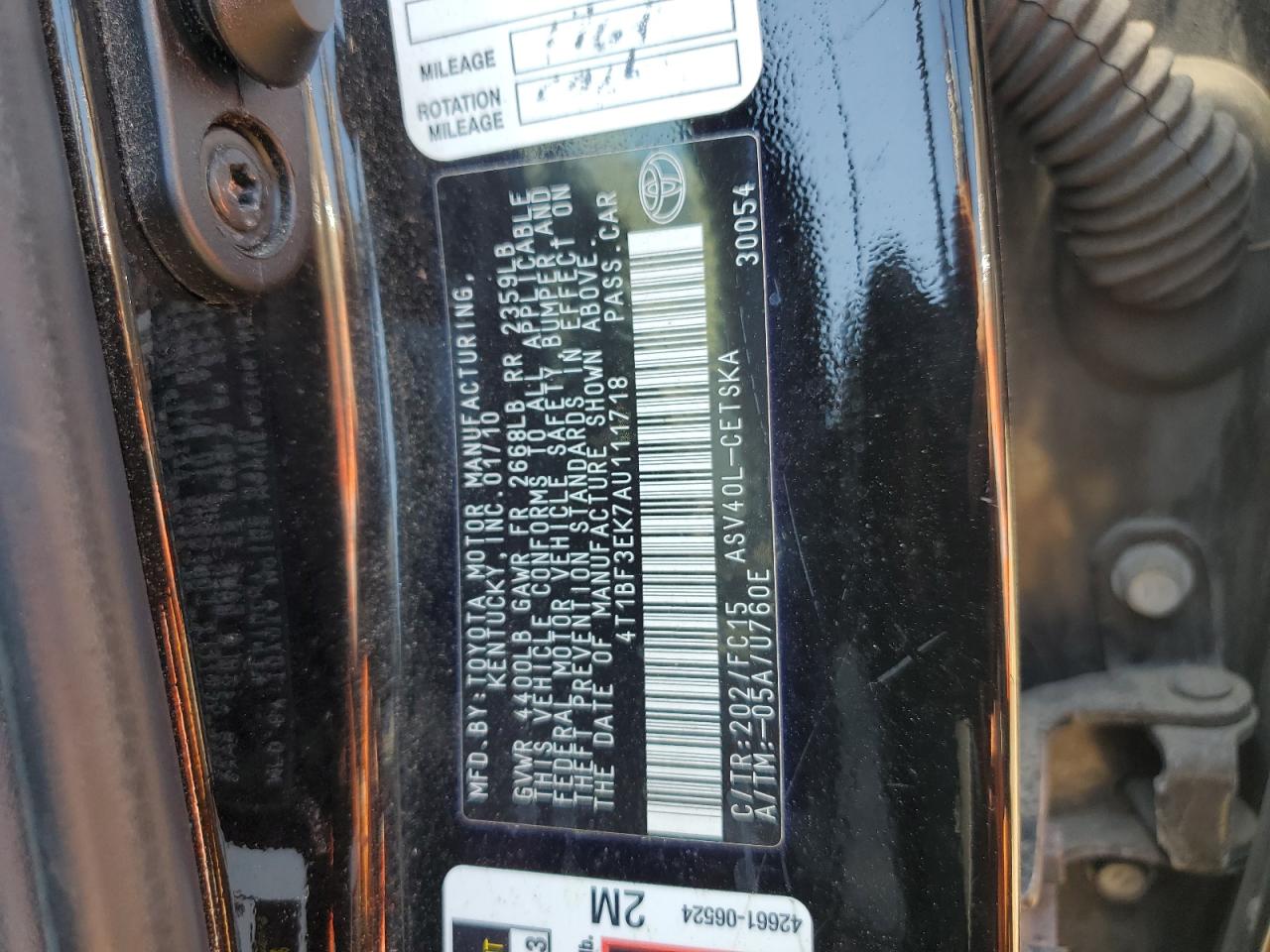 4T1BF3EK7AU111718 2010 Toyota Camry Base