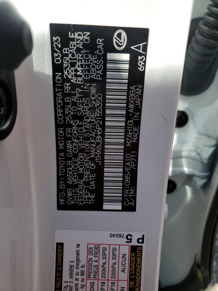 JTHX6JBH6P2155350 2023 Lexus Ux 250H Base