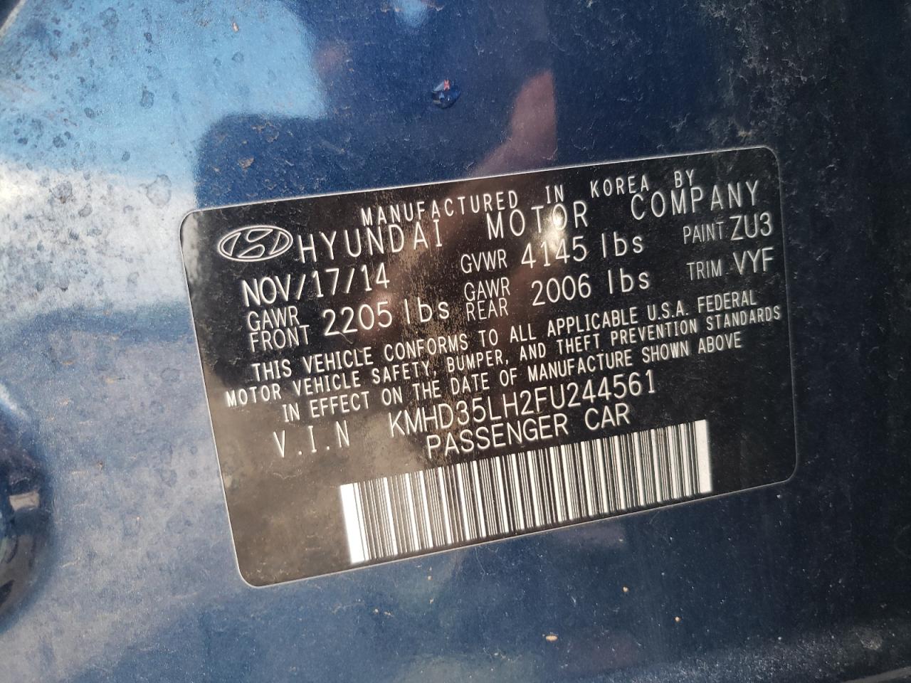 KMHD35LH2FU244561 2015 Hyundai Elantra Gt