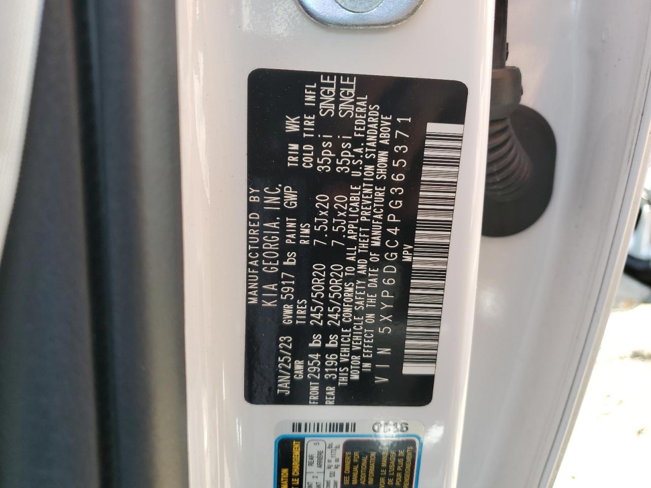 5XYP6DGC4PG365371 2023 Kia Telluride S