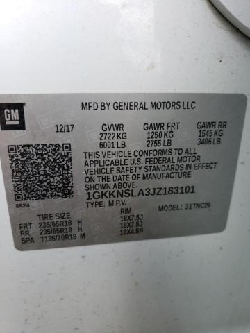 2018 GMC Acadia Sle VIN: 1GKKNSLA3JZ183101 Lot: 55920624