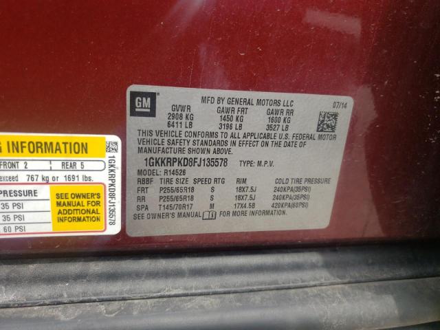 2015 GMC ACADIA SLE 1GKKRPKD8FJ135578