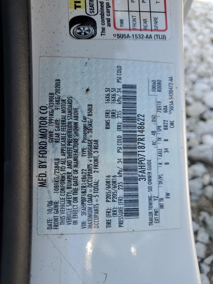 3FAHP07187R148622 2007 Ford Fusion Se