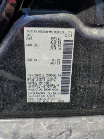 2021 Nissan Altima Sv VIN: 1N4BL4DV8MN357664 Lot: 56097774