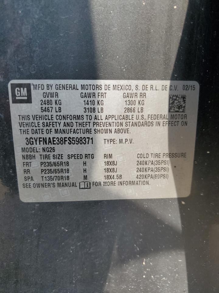 3GYFNAE38FS598371 2015 Cadillac Srx