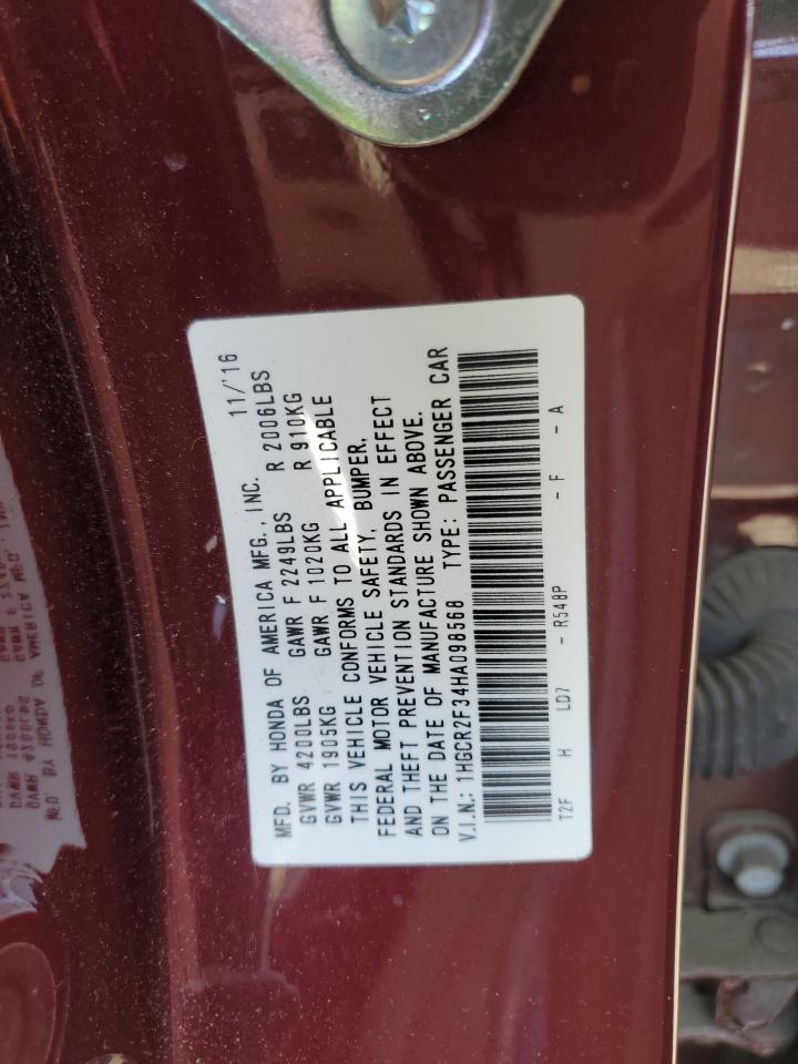 1HGCR2F34HA098568 2017 Honda Accord Lx