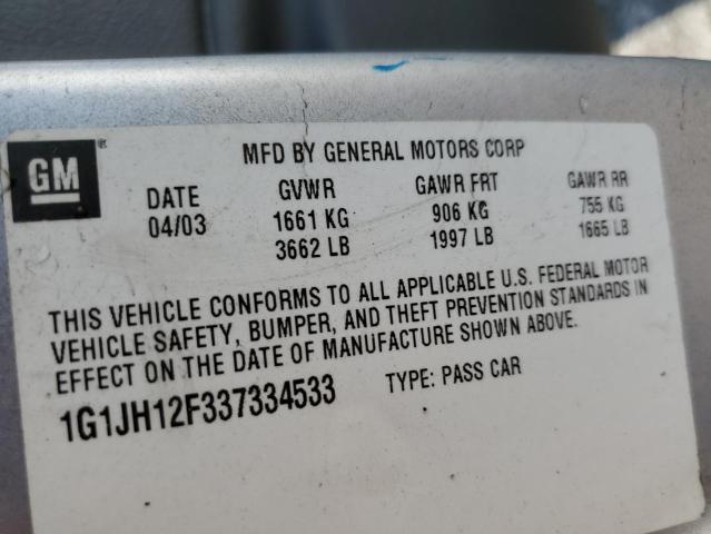 2003 Chevrolet Cavalier Ls Sport VIN: 1G1JH12F337334533 Lot: 56205054