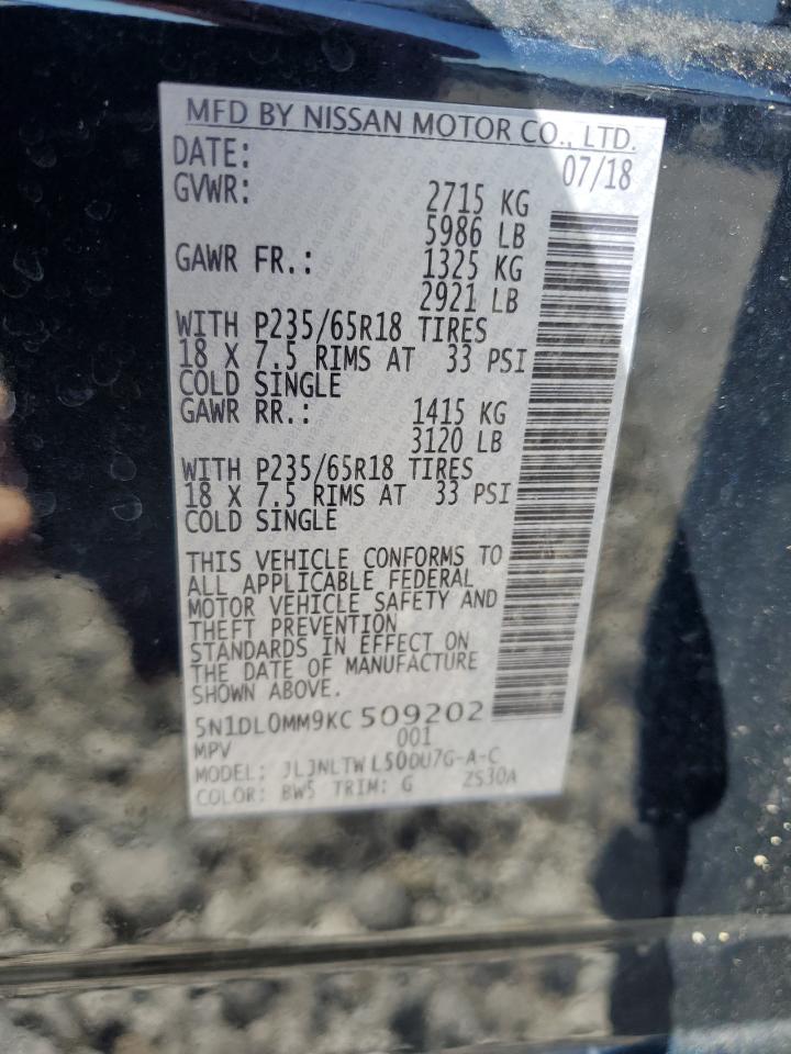 5N1DL0MM9KC509202 2019 Infiniti Qx60 Luxe