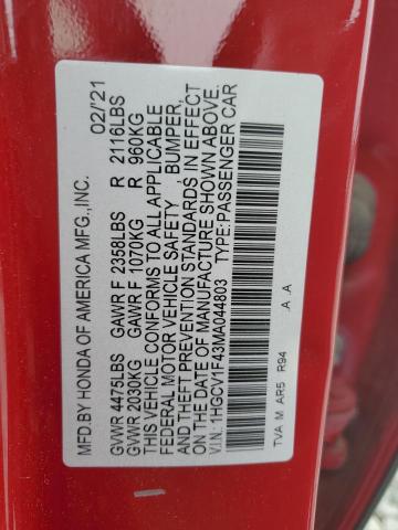 2021 Honda Accord Sport Se VIN: 1HGCV1F43MA044803 Lot: 54087734