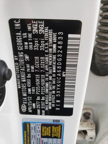 2013 Kia Sorento Ex VIN: 5XYKUCA68DG324833 Lot: 55148614