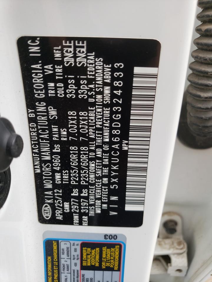 5XYKUCA68DG324833 2013 Kia Sorento Ex