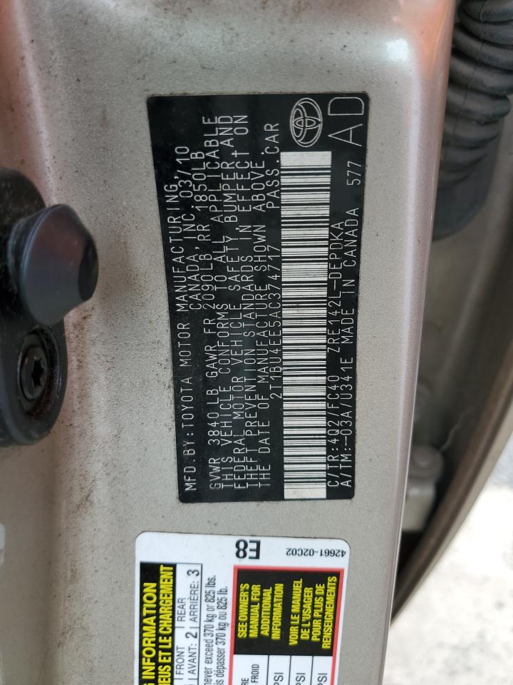 2T1BU4EE5AC374717 2010 Toyota Corolla Base