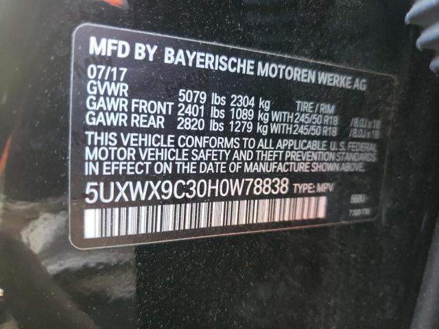 VIN 5UXWX9C30H0W78838 2017 BMW X3, Xdrive28I no.13