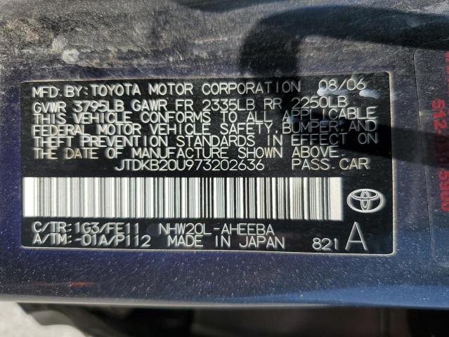 2007 Toyota Prius VIN: JTDKB20U973202636 Lot: 56972244