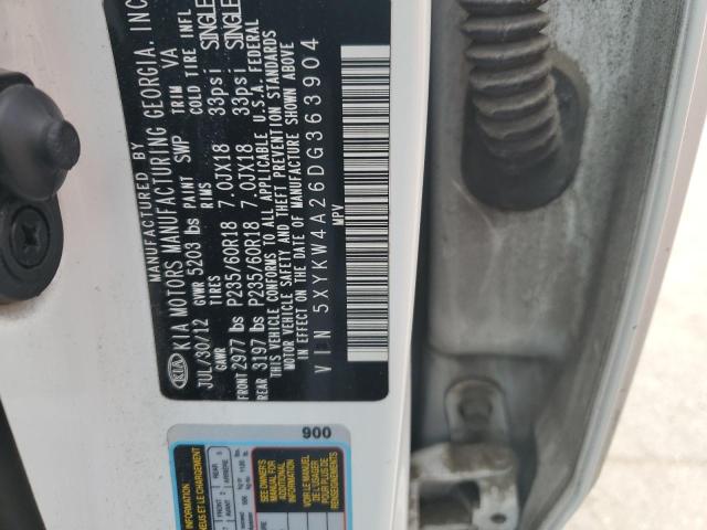 2013 Kia Sorento Sx VIN: 5XYKW4A26DG363904 Lot: 54966414