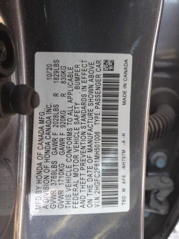 VIN 2HGFC2F61MH501006 2021 HONDA CIVIC no.12