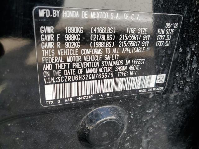 2016 Honda Hr-V Lx VIN: 3CZRU6H32GM765676 Lot: 55592804