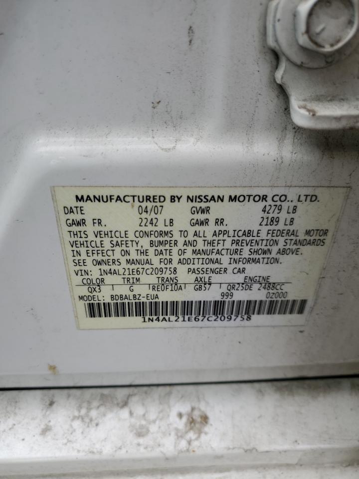 1N4AL21E67C209758 2007 Nissan Altima 2.5