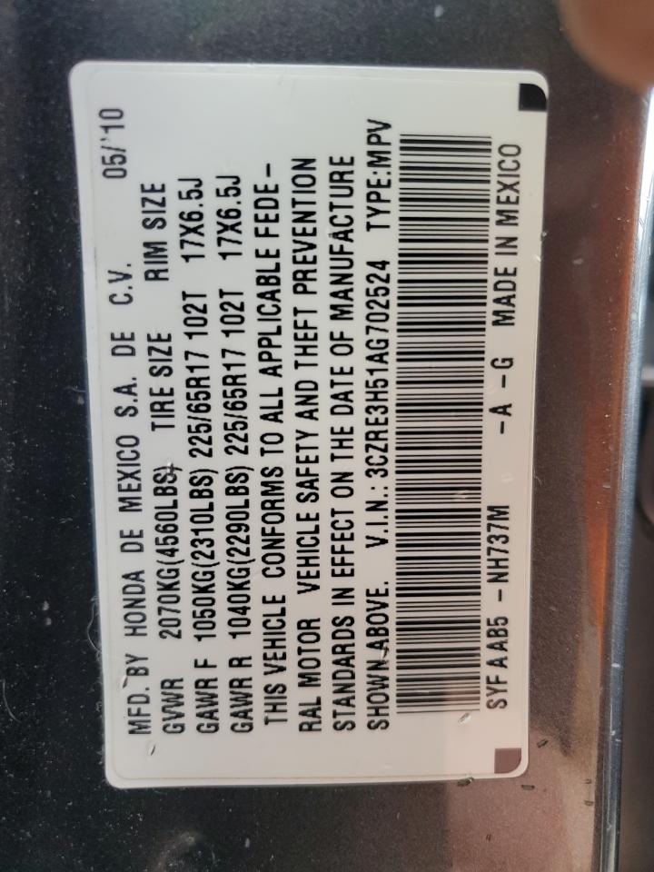 3CZRE3H51AG702524 2010 Honda Cr-V Ex