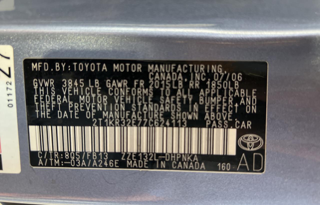 2T1KR32E77C624113 2007 Toyota Corolla Matrix Xr