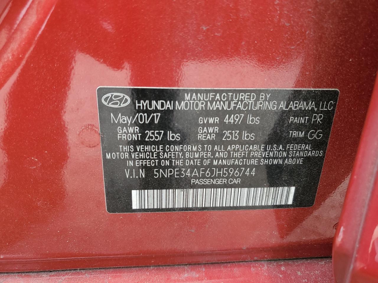 5NPE34AF6JH596744 2018 Hyundai Sonata Sport